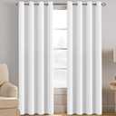 H.VERSAILTEX White Curtain 84 inches Long for Living Room Thermal Insulated Christmas Curtains Window Treatment Panel Bedroom Curtain for Door Thermal Curtains for Winter - One Panel - Grommet, White