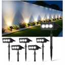 OUTON Solar Spot Lights Outdoor, 5 Lighting Modes IP65 Waterproof Solar Powered Garden Light, Dusk-to-Dawn Auto On/Off Outside Light, LED Spotlights for Landscape Yard Pathway House, 6 Pack