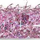 UNIQOOO 1 LB Metallic Iridescent Pink Purple Crinkle Cut Paper Filler Shreds for Gift Box, Craft Bedding Cushion Raffia Tissue for Wedding Bridesmaid Engagement