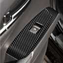 AIRSPEED for 2018-2024 Toyota Camry Carbon Fiber Car Door Window Button Cover Center Console Interior Trim Accessories, Black with Folding Rearview Mirror Button