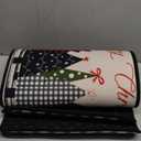 Buffalo Plaid Xmas Trees Merry Christmas Kitchen Rugs Set of 2, Winter Holiday Party Low-Profile Floor Mat Decorations for Home Kitchen 17"x47"+17"x30"