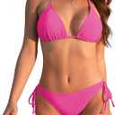 Bikini Sets for Women Sexy Two Piece Bathing Suit Halter Triangle Bikinis String Tie Sid Swimsuits for Women 2025 Size L