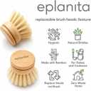 eplanita Replacement Brush Heads (Pack of 8) for Bamboo Dish Brush, Sisal Bristle Refills, Agave Cactus Fibres, Kitchen Eco Scrubber, Plastic Free Washing Up, Zero Waste Cleaning