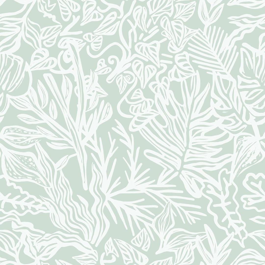 Boho Peel and Stick Wallpaper Green/White Leaf Contact Paper 17.3inx197in Removable Self Adhesive Bedroom Cabinet Wall Decor Vinyl Roll