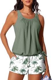 Womens Tankini with Shorts - Two Piece Swimsuit