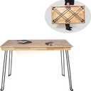 Wooden Folding Desk Portable Folding Wood Table 43in Fold-Down Workbench No Assembly Required for Home Office Writing Reading Puzzle Small Computer Table