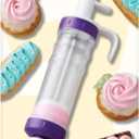 Wilton Dessert Decorator - The Kit Includes a Plunger-Style Tool, 2 Couplers, 1 Fill Tip, 4 Decorating Tips, Plastic, White & Purple