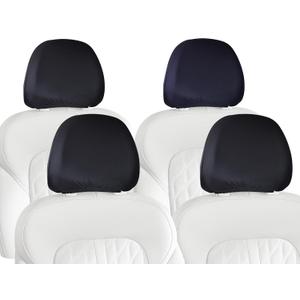 Lycra Car Headrest Covers 4-Pack - 2-Way Stretch & Superior Fit, Stain & Wear Protection, Machine Washable, Fits Cars/SUVs/Trucks/Minivans (Black)