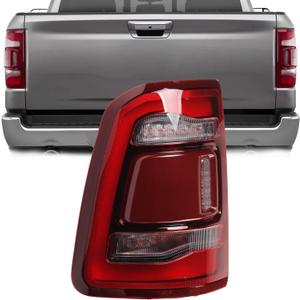 Dasbecan Left Driver Side Tail Light Assembly Rear Lamp LED Type Compatible With Dodge Ram 1500 2019 2020 2021 2022 2023 2024 Blind spot module can be installed (Red Cover)