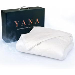 YANA Bamboo Cooling Blanket, 100% Bamboo Lyocell, Lightweight Breathable Blanket for Hot Sleepers, Bamboo & Down Alternative Fill, Machine Washable, Oeko-TEX Certified, 80 x 60 in, Queen