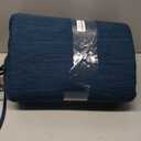 baibu Kitchen Chair Cushions, Dual-Layer Patented Design Memory Foam Dining Chair Pads with Ties and Washable Cover, Blue, 1pcs, 15*38"