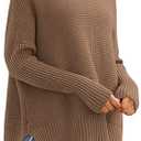 LILLUSORY Women's Oversized Turtleneck Sweaters Fall Batwing Sleeve Ribbed Tunic Sweater (Large, Dark Apricot)