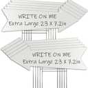 23 x 7 Inches 10 Pack Large Size White Arrow Signs with Stakes,This Way Directional Arrow Yard Signs,Wedding Yard Signs, Birthday Party Signs (White 10 pack)