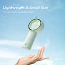 JISULIFE Portable Handheld Turbo Fan [16H Max Cooling Time], 4000mAh USB Rechargeable Personal Battery Operated Lash Small Pocket Fan with 5 Speeds for Travel/Outdoor/Vacation/Concerts - Green