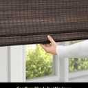 UNISHADES Cordless Bamboo Roman Shades for Windows, Blinds Size (34" W 64" H) Colour (BDP-Espresso)