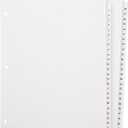 Yeaqee Numbered Tabs for 3 Ring Binders, Letter Size Numbered Dividers 3 Hole Punched White Binder Index for File Notebook 8.5 x 11 Inch(51)