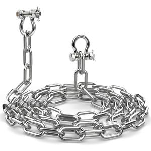 3/16" 1/4" 5/16" Boat Anchor Chain 316 Stainless Steel with 2 Pcs Anti-Off Bow Shackles Marine Grade Anchor Lead Chains Kit for Boats, Pontoon, Sailboat, Deck Boat Accessories