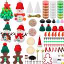 Soulchen 90 Pcs Christmas DIY Craft Clay Kit Christmas Dough Set Creative Snowman Xmas Tree Gingerbread Man Air Dry Modeling Clay Crafts for Indoor Decorations Holiday Party Favor Supplies