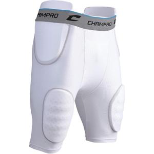 CHAMPRO Formation 5-Pad Integrated Football Girdle (Large, White, Grey)