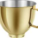 5 QT Stainless Steel Mixer Bowl Compatible with KitchenAid Artisan&Classic Series 4.5-5QT Tilt-Head Mixers K45 KSM70 KSM150 etc. Replacment for KitchenAid Mixer Bowl(Heavy Duty Radiant Gold)