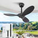 KBZZ 36 Inch Black Ceiling Fan without Light,6 Speeds,Reversible Silent DC motor,3 ABS Blades,Modern Ceiling Fan No Light,Ceiling Fan with Remote for Indoor Outdoor Farmhouse Bedroom Patio Kids Room