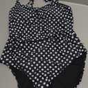 Buauty One Piece Swimsuit Women Ruched Swimming Suits Tummy Control Bathing Suit Slimming Swim Suits for Women 2025 (Large, A-black Polka Dot)