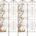 hogardeck 4 Packs 84 * 19 inch Metal Garden Trellis for Climbing Plants Outdoor,Heavy Duty,Coating Rustproof Trellis for Rose, Vegetable, Flowers, Expandable,Perfect for Training Climbing Plants