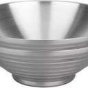 IMEEA Soup Bowls Ramen Bowls SUS304 Stainless Steel Bowl Double Walled Serving Bowl for Udon Soba Pho 9.5-Inch (2-Piece)