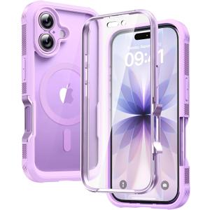 Diaclara Magnetic Designed for 17 Case Full Body Bumper,[Compatible with MagSafe] Military Drop Proof Cover with Built-in Touch Sensitive Anti-Scratch Screen Protector Purple