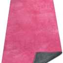 Yoga Mat Towel, Extra Thick (600GSM) Soft Hot Yoga Towel, Non-Slip and Sweat Absorbent for Hot Yoga, Bikram, Pilates, and Fitness, 72" x 27.5", Dual-Color, Grey/Pink