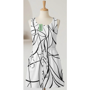 Auselily Dress Pattern Black/White, Size M
