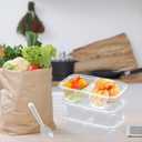 40 Sets Double Compartment Condiment Container with Lid & Spoon Clear Plastic Snack Containers for Outdoor Travel Party Meal Prep Supplies