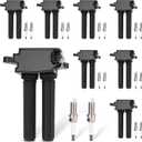 UF504 Set of 8 Ignition Coil Pack 16 Iridium Spark Plug Compatible with Dodge Ram Jeep Chrysler - Challenger Charger Durango Ram 1500 2500 3500 Grand Cherokee Aspen 5.7L V8 Replace# C1526 56029129AA
