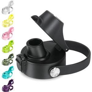 Auto Flip Lid for Hydro Flask Wide Mouth, Great Spout Lid for Simple Modern, Fits for Iron Flask and Other Brands, Replacement Lid with Button Lock (Black*1)