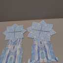 Happynow 2Sets Winter Party Cupcake Stand Decorations, with 24pcs Cupcakes Toppers - 3-Tier Blue Snowflake Cake Tower for Birthday Supplies, Cardboard Dessert Holder