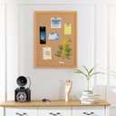 Cork Board Bulletin Board 18" x 24", Wood Framed Corkboards for Wall Decor, Hanging Office Message Board, Large Wall Mounted Notice Pin Board with 15 Push Pins for School, Home & Office, 1 Pack 24" x 18"