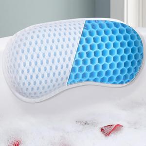 Bathtub Bath Pillows for Tub - Bathtub Pillow for Neck & Back Support with Ergonomic TPE, 4D Mesh Upgraded Bath Tub Pillow Headrest with 3 Strong Suction Cups & Hook, Bathroom Accessories, Spa Gifts (Small White)