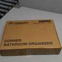 Forbena Corner Bathroom Counter Organizer, 2 Tier Bathroom Organizer Countertop, Small Bathroom Sink Top Trays Corner Shelf Stand for Makeup Vanity Perfume Skincare Decor Storage (White and Gold)