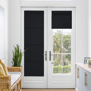 NICETOWN Blackout Blinds for Windows Cordless Blinds Temporary Shades Blinds No Drill Mini Blinds Black Out Blinds for Window of Bedroom,Bathroom,Kitchen Office (Black, 24 x 72 inch Long, 1 Panel)