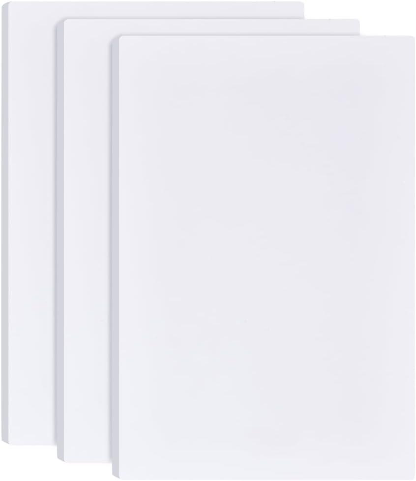 BENECREAT 3Pcs 1/2 Inch White Foam Boards, 12x8 Inch Rectangle PVC Foam Sheet Poster Board for Mounting, Crafts, Art, Display, Presentation and Projects