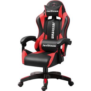 Gaming Chair Office Chair High Back Computer Leather Desk Chair Racing with Swivel with Headrest and Lumbar (Black and Red, 04)