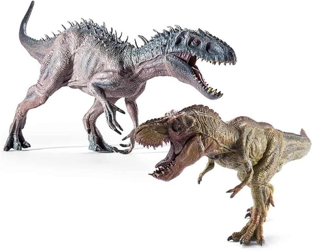 2Pcs Dinosaur Set, 15.7" Large Tyrannosaurus Rex and 12.2" Realistic T-rex, Educational Dinosaur Action Figure Wildlife Animal Model, Great for Collector, Party Favor, Birthday Gifts