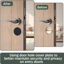 Door Hole Cover Plate,2-5/8" Diameter Round Deadbolt Cover Plate,Matte Black Door Knob Hole Cover Plate Door Hole Filler Plate for Home Security-2 Pack