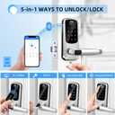 Smart Door Lock with Handle,Keyless Entry & Remote Access,Fingerprint Keypad Exterior Lock,Smart Locks for Front Door,Home,Airbnb & Rental,Electronic Deadbolt Lock,One-Time Password with TT Lock