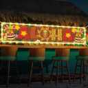 2 x Oudain Aloha Hawaiian Luau Party Decorations Lighted Aloha Banners Decorations Banners Sign for Summer Hawaii Luau Tropical Theme Beach Pool Birthday Party Supplies Decor