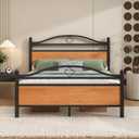 Full Bed Frame with Headboard,Heavy Duty Steel Slats Support Mattress Foundation-Under Bed Storage, No Box Spring Needed, Noise FreeBlack (Bedframe Only)