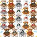 Jerify 50 Pcs 13.7 Inches Christmas Bears Bulk Bear Stuffed Animals Plush Toys with Ribbon Bow Soft Cute Dolls Gift Xmas Toys for Birthday Wedding Home Party Favors Decorations,(Elegant)