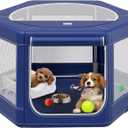 Dog Playpen,45x45x25.6 Inches Fabric Mesh Puppy Playpen,Portable Soft Fence for Dog and Cat, Breathable Exercise Pet Play Pen Indoor/Outdoor,Removable Zipper Top,Tear Resistant Fabric,Safe & Sturdy