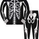 Toddler Boys Skeleton Pajamas Sets Kids Pumpkin Sleepwear Boys Halloween 2 Pcs PJS (5T)