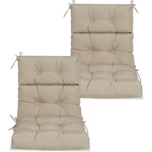 Wioazo High Back Chair Cushions Set of 2, Adirondack Chair Cushion with Waterproof, Rocking Chair Cushion for Outdoor Patio, Garden Porch 45”x 22”x 4 (2, Khaki B)